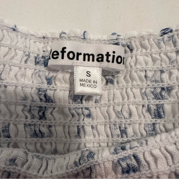 Reformation | Marbella linen floral midi dress puff sleeve - Picture 9 of 11